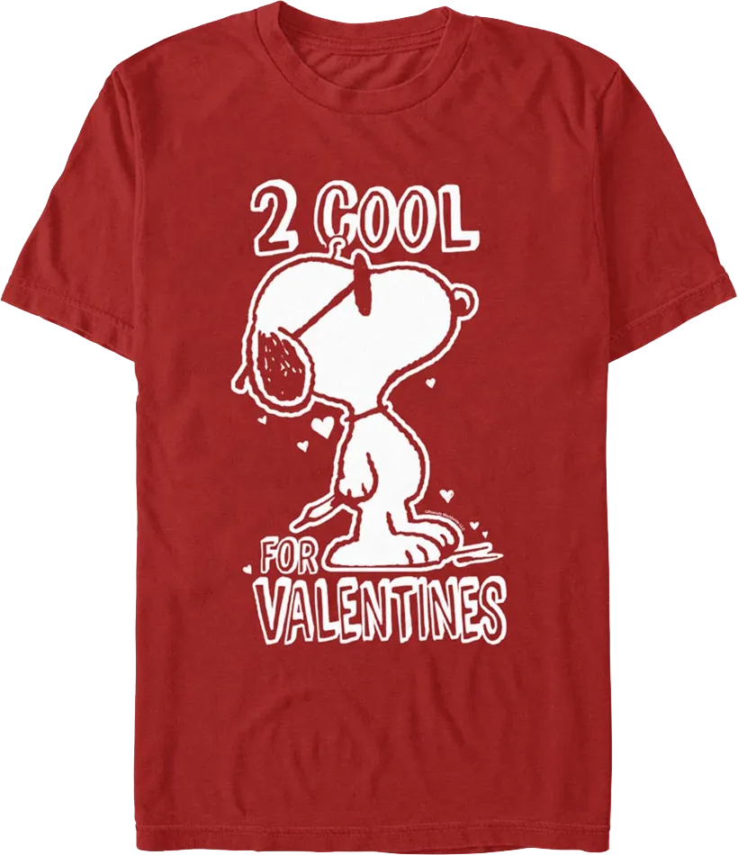 2 Cool For Valentines Peanuts T-Shirt