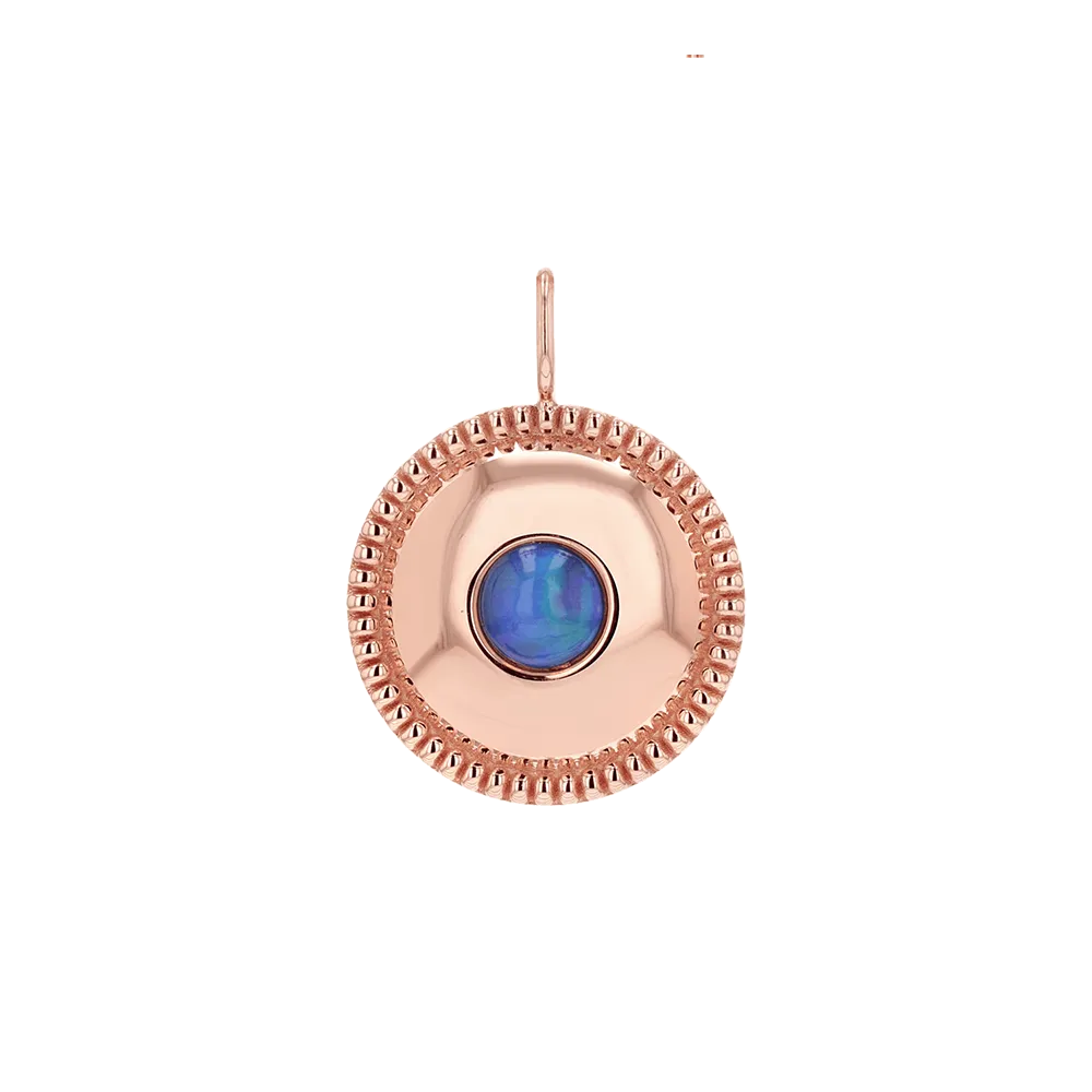 Beaded Opal Medallion Charm