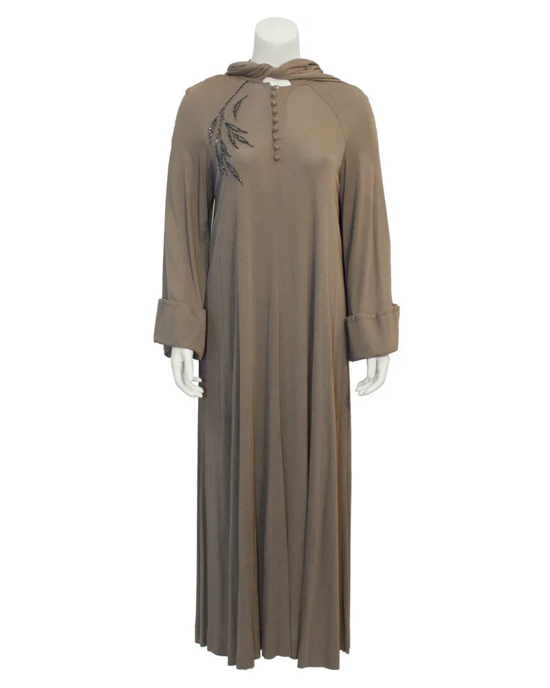 Brown Mocha Gown with Hood