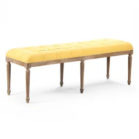 French Tufted Yellow Bench