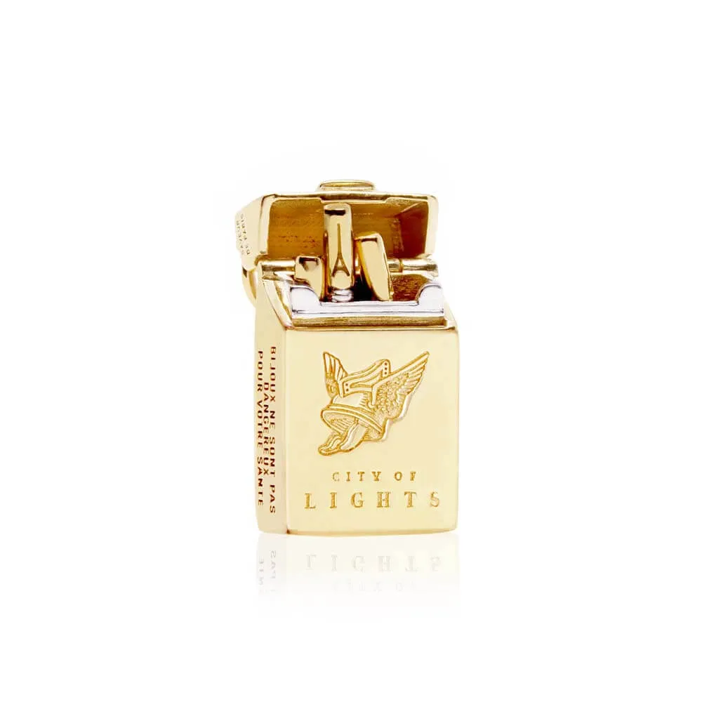 Gauloises Cigarettes Charm France Solid Gold Two-Tone