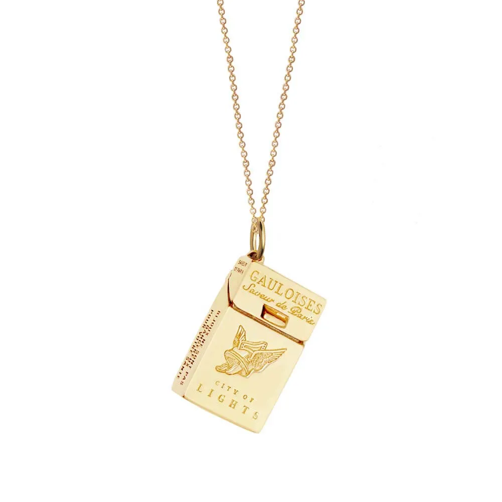 Gauloises Cigarettes Charm France Solid Gold Two-Tone