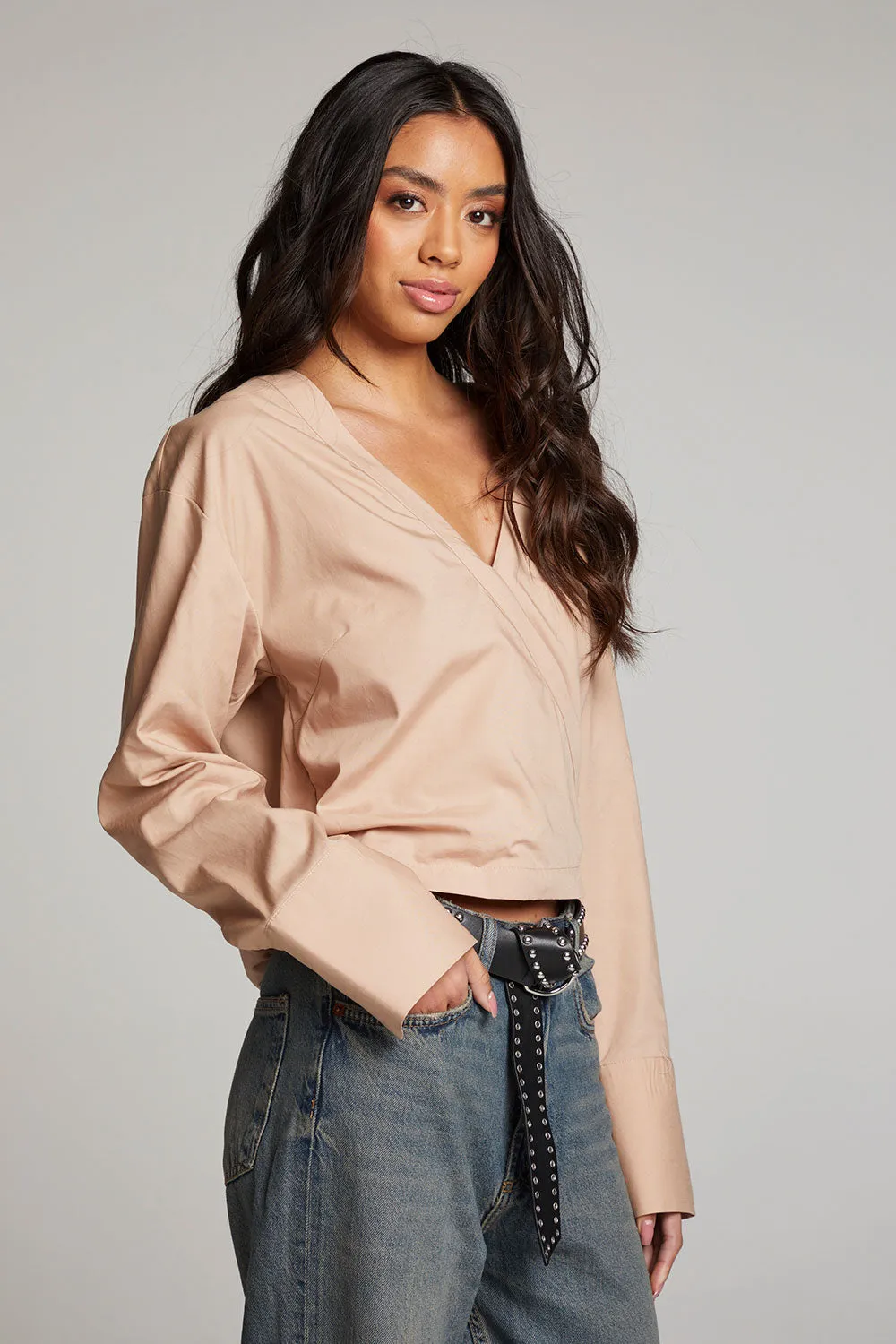 Haleyy Warm Taupe Blouse