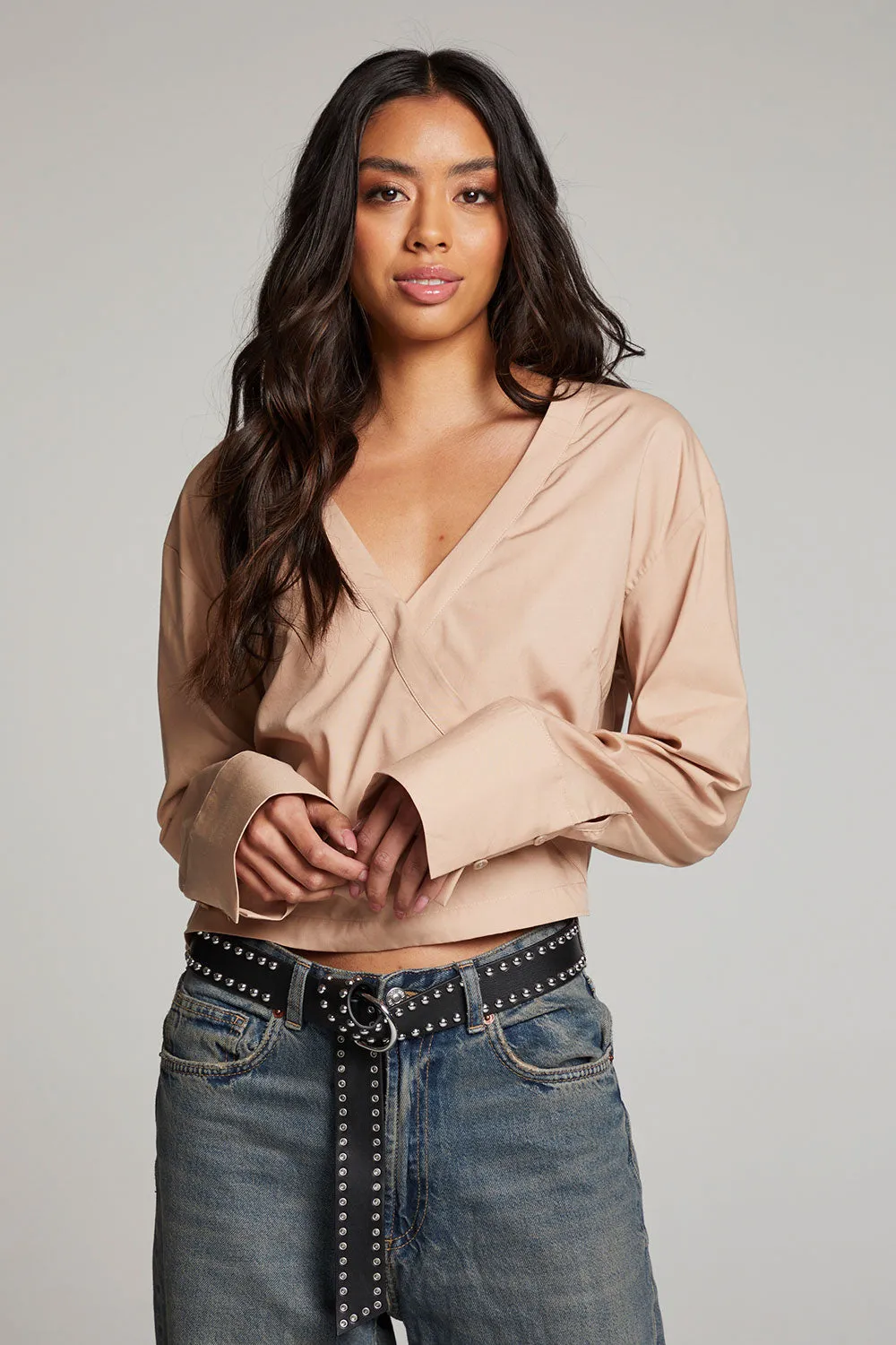 Haleyy Warm Taupe Blouse