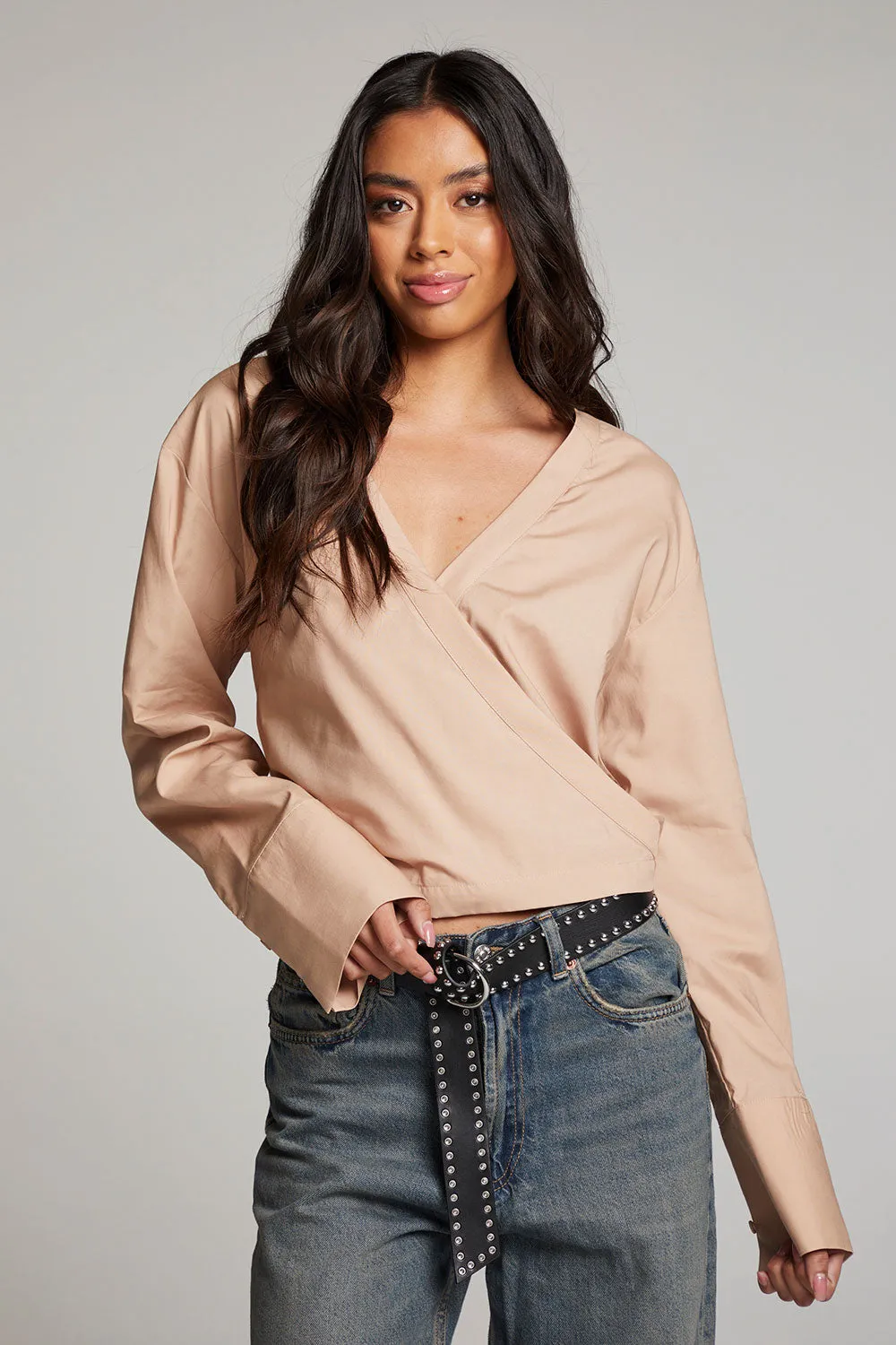 Haleyy Warm Taupe Blouse