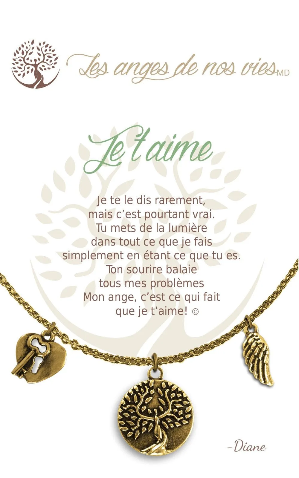 Je t'aime: Charm Necklace