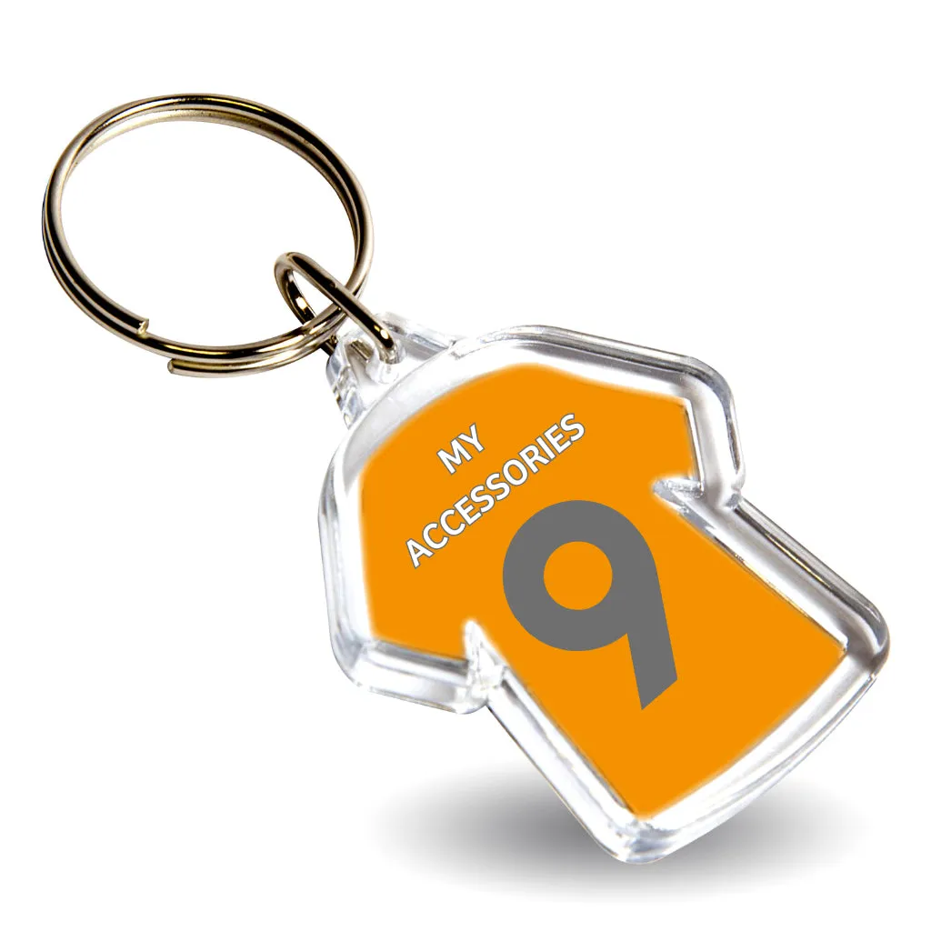 Mini Shirt Shaped Blank Plastic Photo Insert Keyring - 35 x 34mm - Pack of 50