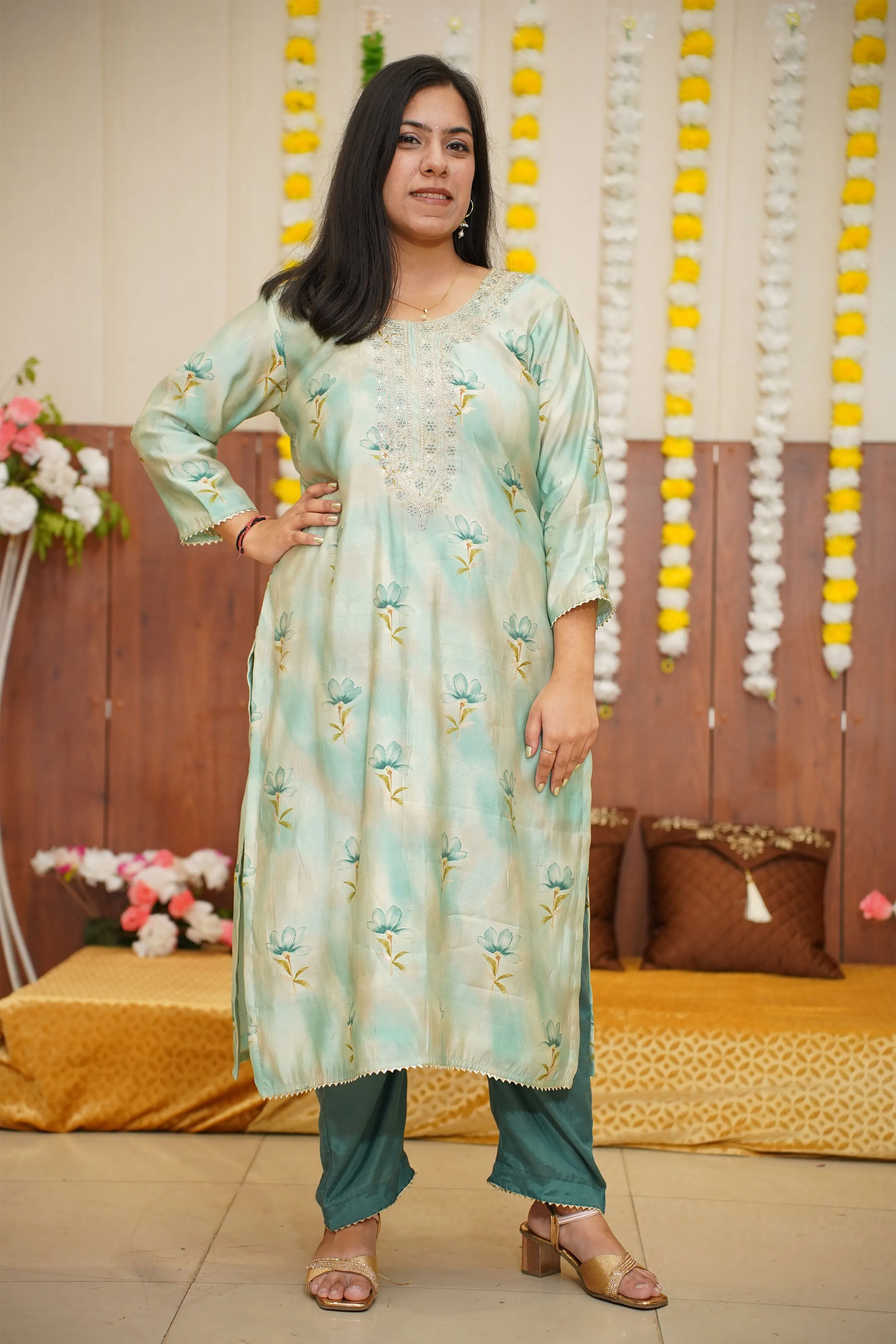 Mint & Teal Zari Delight Suit