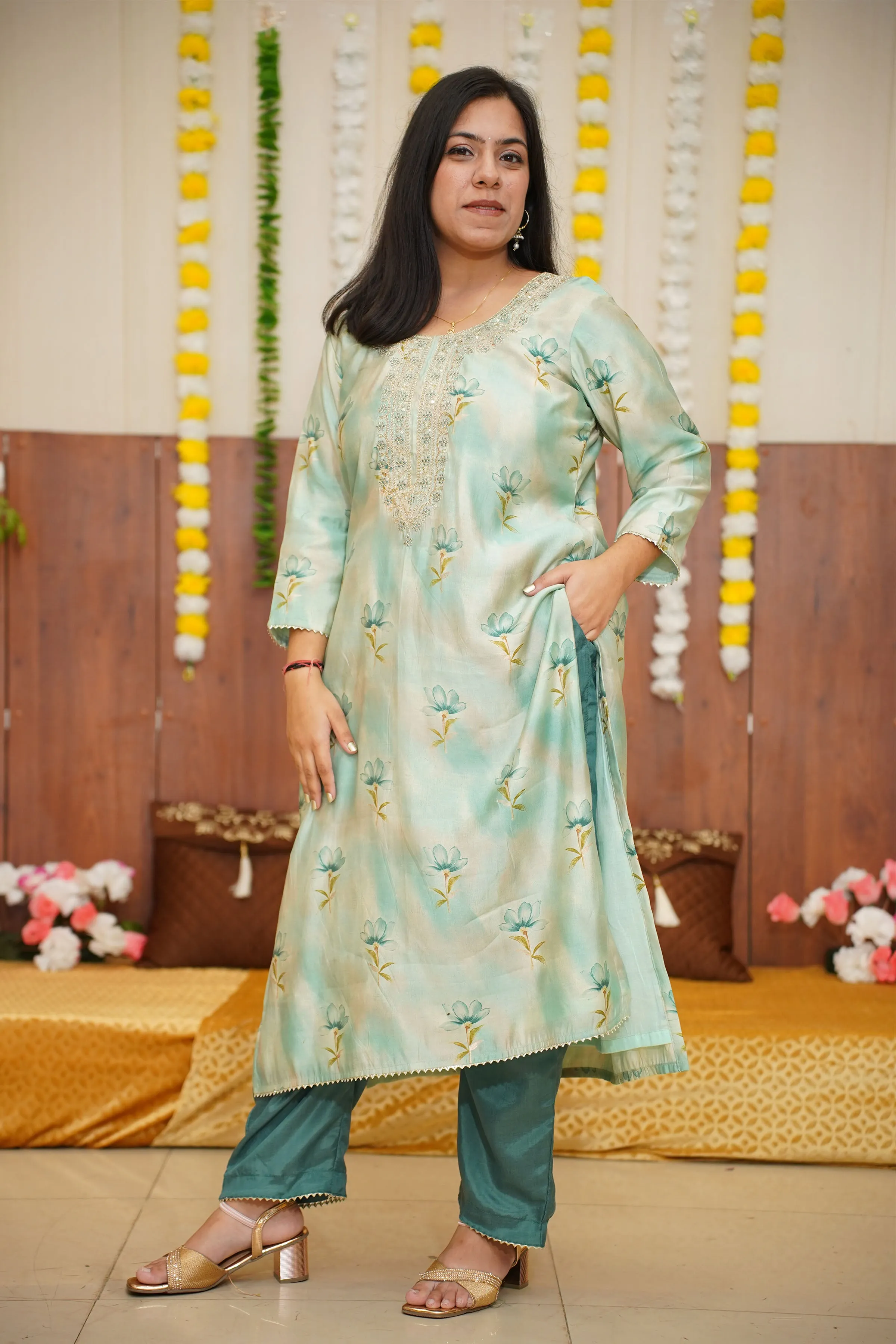 Mint & Teal Zari Delight Suit