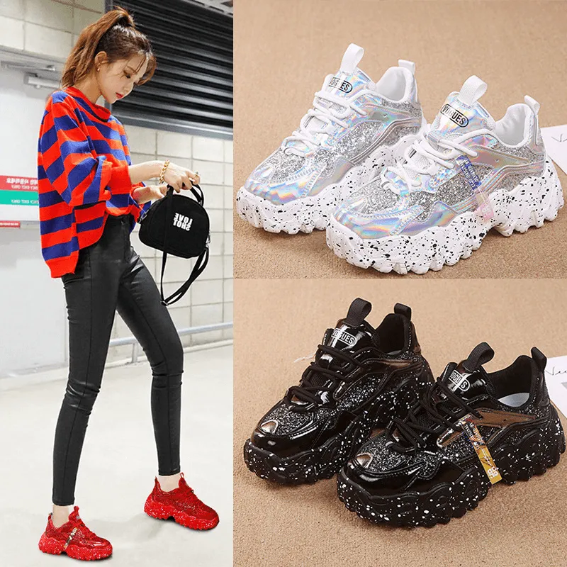 Platform Heightened Lightweight Sneakers for Women